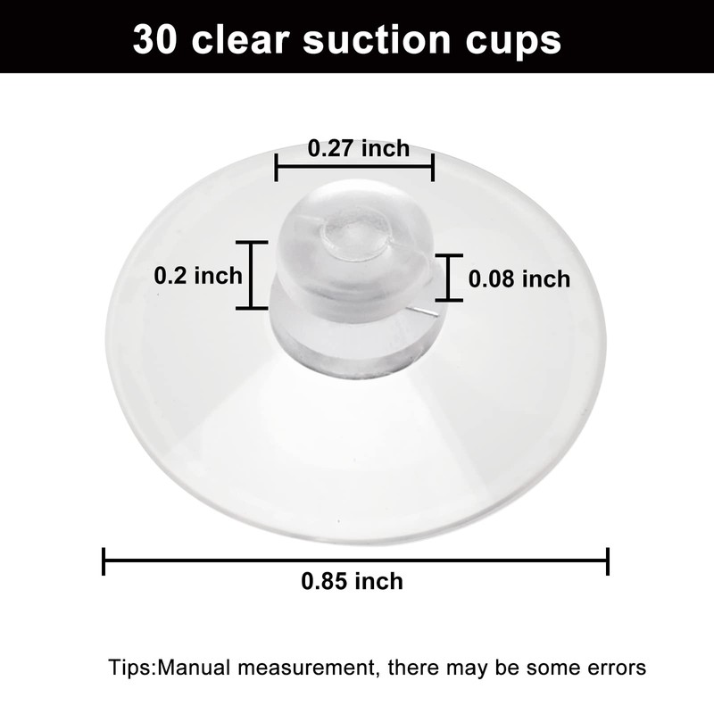 AccEncyc 30 Small Suction Cups 20mm/0.8in Mini Suction Cups for