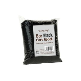 Woolbuddy Needle Felting Wool – 8oz Chunky Wool Roving in Black, Felting Wool for Needle Felting Kit, Wet & Dry Felting Projects