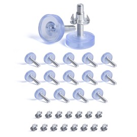 SPDYCESS Pack of 16 M6 Transparent Furniture Feet, Adjustable, Adjustable Feet for Furniture Legs, Adjustment Screw Adjustable Feet with T-Nuts, Screwable Furniture Feet for Bed, Couch, Cabinet,