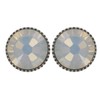 Konplott Flat Black Jack Light Blue Opal Stud Earrings Sterling