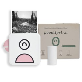 Poooliprint L2 Inkless Pocket Printer - Mini Phone Bluetooth Portable Poooli Thermal Printer for iOS + Android Print Sticky Photos, Labels, Notes, Lists for Journal, Pink