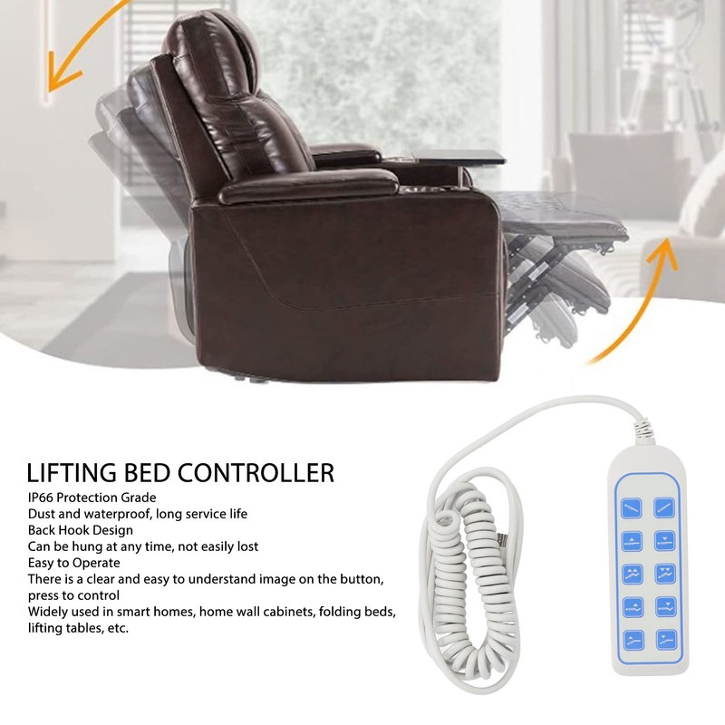 Lift Chair Hand Controller IP66 Lifting Bed Remote Control Electric