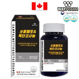 Wayfarm [Weyfarm] Saw Palmetto & Octacosanol 750mg x 60 capsules, 2 months supply (multiple purchases) / [웨이팜] 쏘팔메토 앤 옥타코사놀 750mg x 60캡슐 2개월분 (복수구매)