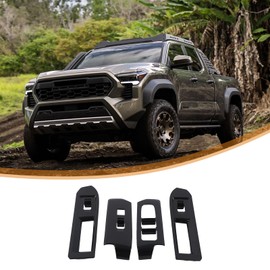 Window Control Switch Button Panel Cover Trim for Toyota Tacoma 2024 2025, Car Interior Decoration Accessories (Black)