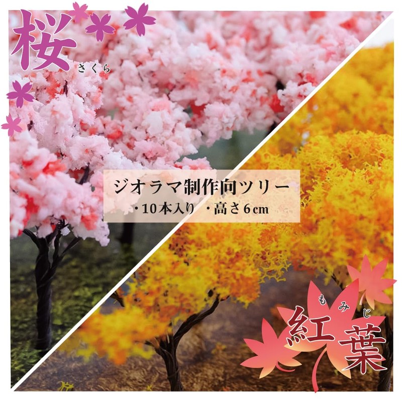 ASUNIKO Diorama Model Tree Set of 10 Miniature Material Material
