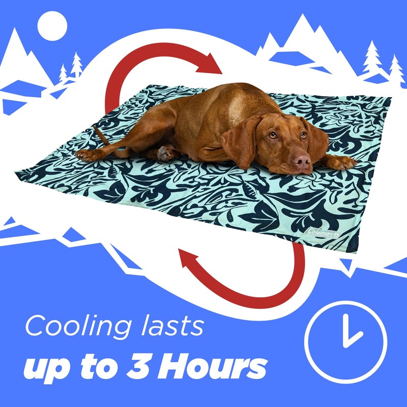 Coleman Medium Navy Botanical Pattern Reversible Cooling Mat – 24”