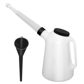 5 Quart Oil Measuring Container Automotive Motor Oil Dispenser Oil Jug Container with Cover and Long Nozzle 1 Pcs Long Neck Funnels for Automotive Fluids