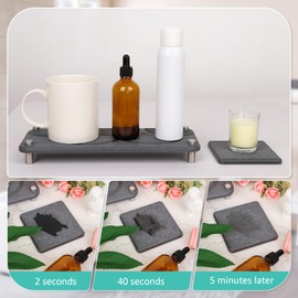 TTETTZ A Set of 4 Water Absorbent Diatomite Tray Diatomaceus Earth Kitchen soap Dish with Quick Drying Properties, Niuyichee Water Absorbing Stone Kitchen Bathroom Dish Hand soap Holde with Patterns
