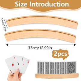 YTSMFL Wooden Playing Card Holder, Pack of 2 33 cm Card Holder, Playing Cards, Hands-Free Card Stand, Card Holder for Children, Seniors, Adults, Disabled