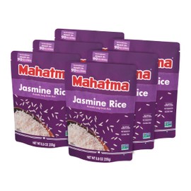 Mahatma Ready to Heat Jasmine Rice, Precooked Rice, Microwaveable in 90 Seconds, Six 8.8-Ounce Bags
