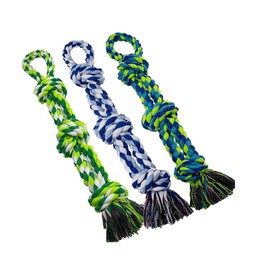 3 Pack Dog Leash Toys for Large Dogs Who Love to Chew, Indestructible Dog Toys, Interactive Dog Chewing Teething Toys for Medium and Large Dogs, Durable Heavy Duty Pull Toys for Dogs