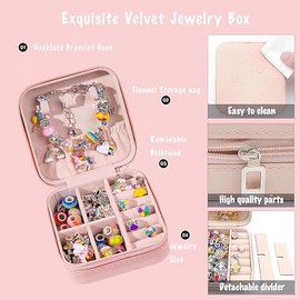 VOSHOME 72 PCS Kit para Hacer Pulseras Niña, Pulseras Niña Manualidades, Kit de DIY Bisuteria de Collar, para Niñas Regalo para Día del Niño, Cumpleaños, Navidad, a Niñas 4-13 Años (Color)