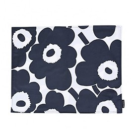 marimekko Pieni UNIKKO Placemat, Placemat, Unicco, Black x White, 071694 190, Height 12.8 inches (32.5 cm), Width 17.1 inches (43.5 cm)