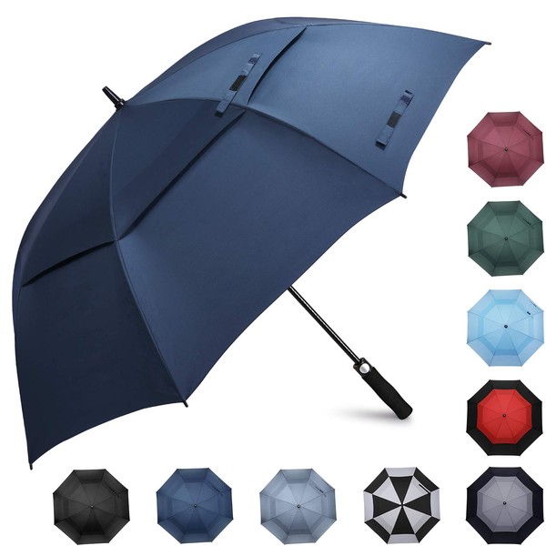 Prospo Golf Umbrella 68 inch Large Auto-Open Windproof Oversized Stick Vented Umbrellas Dark Blue