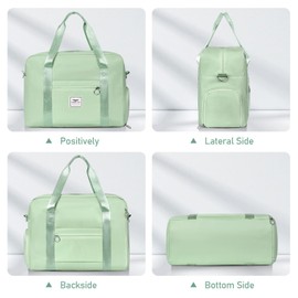 FIORETTO for Easyjet Airlines Cabin Bag 45x36x20 Underseat Travel Hand Luggage Carry on Bag Weekend Overnight Duffle Holdall Bag for Women and Men with Shoes Compartment Green