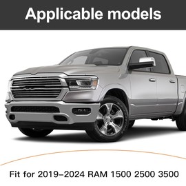 Zhizhong Rear Tailgate Emblem, American Flag Badge Compatible with 2019 2020 2021 2022 2023 2024 Dodge RAM 1500 2500 3500 (Silver Black)