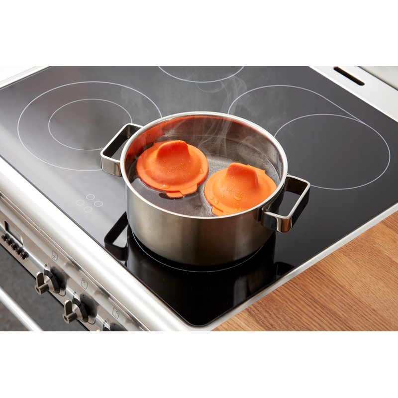Lekue Poached Egg Maker/Poached Egg Cooker Set of 2, Orange