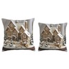 Modern Gingerbread House Kit Design Throw Pillow