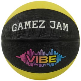 Gamez Jam Basketball Größe 7 – Vollgröße Outdoor Street Basketball für Erwachsene und ältere Spieler – Indoor/Outdoor Grip Ball mit auffälligem Design – Robuster Gummiball