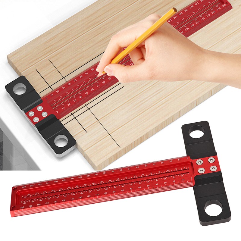 T Square Aluminum Alloy Carpenter Square Ruler Clear Scale Scriber