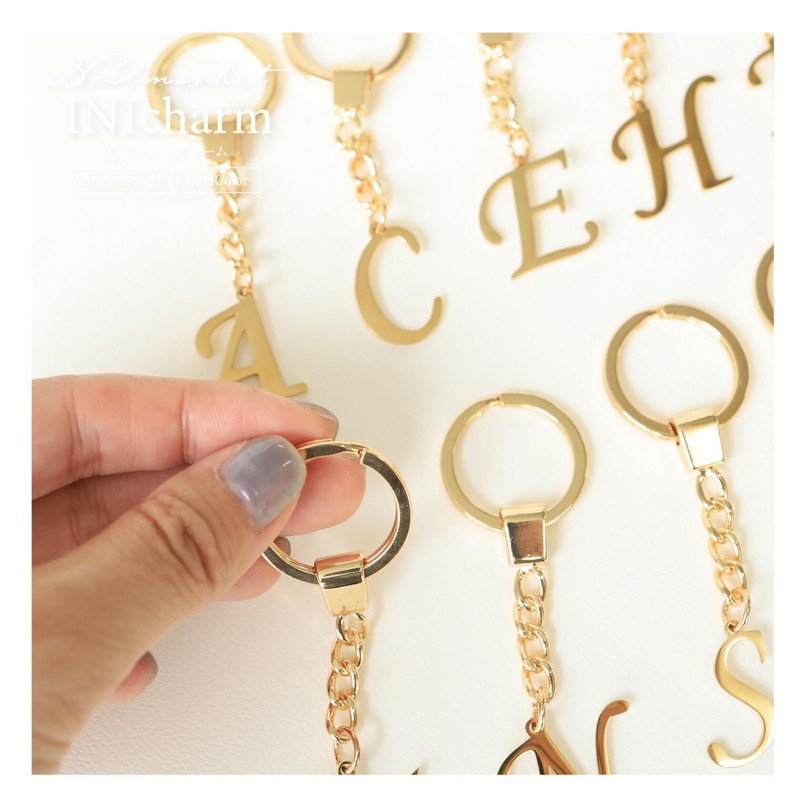 [Noelmarket] Initial Key Holder, Alphabet Charm, Simple, Thoughtful, Y
