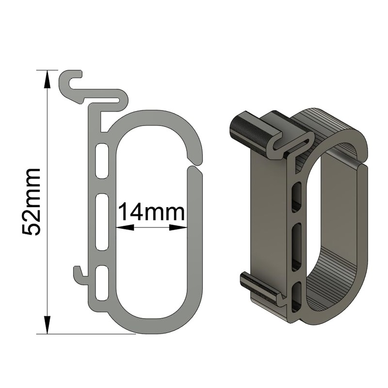 Set of 4 Cable Guide for DIN Rail / DIN