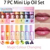 Hydrating Lip Oil Set,7PC Lip Gloss Set Magic Colour Changing