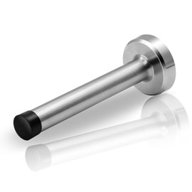 TOKPLNU Door Stoppers, 5Inch Long Door Stop Wall Mounted Silver Door Stops Heavy Duty Stainless Steel Doorstop with Sound Dampening Rubber Tip, Modern Tall Door Stoppers for Skirtings, 1Pack
