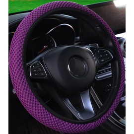 Funda universal para volante de coche para mujeres y hombres, fundas universales de 14.5-15 pulgadas, funda de microfibra suave para volante de coche, accesorios de coche para interior (violeta)