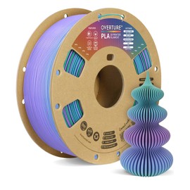 OVERTURE Rainbow PLA Filament 1.75mm, Neatly Wound 3D Printer Filament 1kg Spool (2.2lbs), Dimensional Accuracy +/- 0.02 mm, Fit Most FDM 3D Printers (Northern Lights)