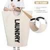 Maxsilan 125L X-Large Laundry Basket Bag, Collapsible Tall Hamper, Beige