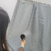 Waterproof Herringbone Vinyl Shower Curtain, Grey 150x180