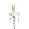 VGEUNA 4 Pieces Bent Glass Candle Bobeches with Crystal Prisms