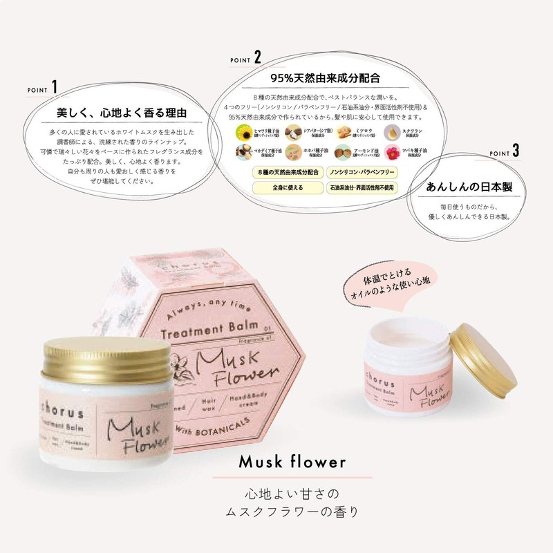 Nol Corporation Treatment Balm Chorus CHS-1-1 Musk Flower, 40 Grams