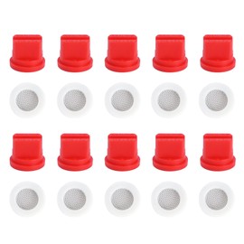 Aimela Flat Fan Broadcast Nozzle,110 ° Flat Fan Nozzle 0.4mm Pore,Including Filtering O-ring,Used for Equipment Spray,Weeding,Cleaning,Cooling and Dust Removal (Red1-0.4)