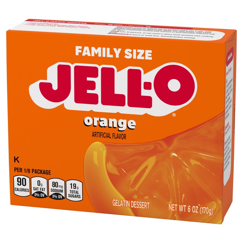 Jell-O Orange Gelatin Mix (6 oz Boxes, Pack of 6)