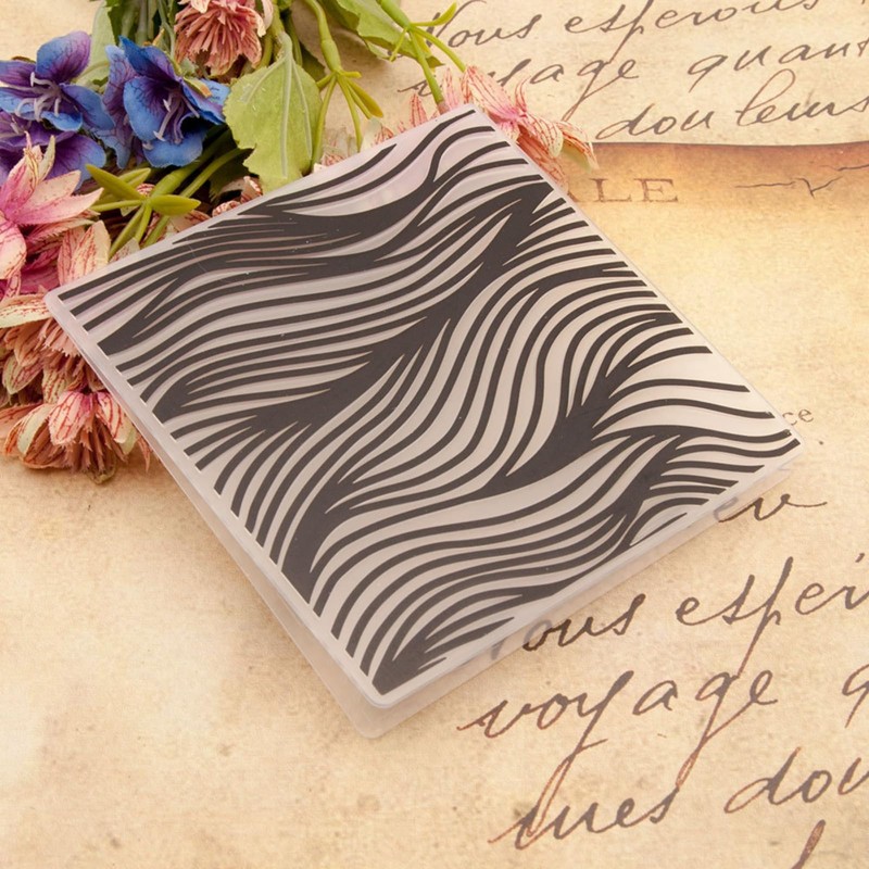 Arbuya Waves Plastic Embossing Folder (5.9"x5.9''| Ocean Pattern) Paper Crafts