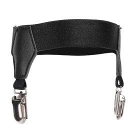 Zyyini Sock Garters, Double Clips Sock Suspenders With Metal Buckles, Nylon + PU Leather Non‑Slip Sock Clips Elastic And Breathable Sock Suspenders For Women