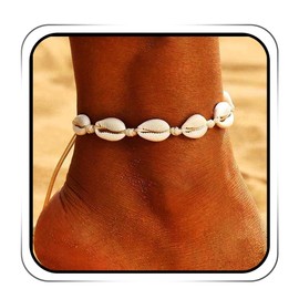 JEWEKY Boho Anklet Shell Foot Chain Rope Ankle Bracelets Summer Beach Foot Jewelry for Women