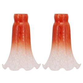Lily Lampshade Only 2 Pack Orange Tulip Flower Glass Lamp Shade Replacement Tiffany Style Lily Table Floor Lampshade Replacement