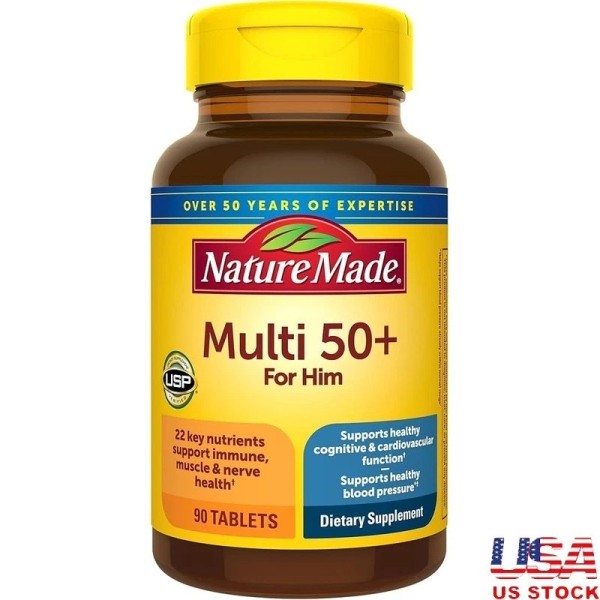 Unbranded Mens Multivitamins 50 Plus Daily Support Gluten Free 90