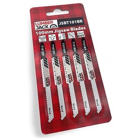 LUMBER JACK Jigsaw Blades, 5 Pack for Bosch Dewalt Makita & Milwaukee T101BR 100mm Length, Max Cutting Thickness 61mm