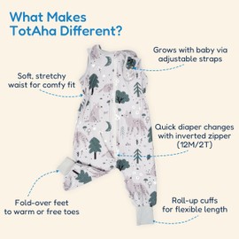 TotAha Toddler Sleep Sack with Legs, 0.5 TOG Baby Sleeping Bag, Walker Sleep Sack for Babies 12-24M, 2T-3T