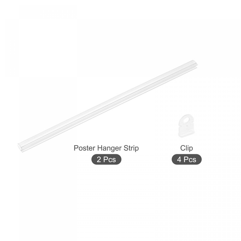 sourcing map PVC Poster Rail 30 cm / 12 Inches