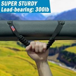 Binazon Roll Bar Paracord Grab Handles Compatible with Ford Bronco 2021 2022 2/4 Door, Bronco Grab Handles Interior Accessories (Black 4Pcs)