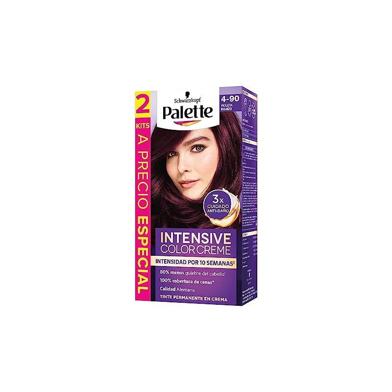 Palette Tinte para cabello Color Creme 4 90 Violeta Rojizo,