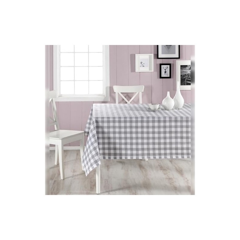 Orange Check Tablecloth 160 x 160 cm