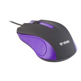 Yenkee YMS 1015PE USB-Maus mit SUVA-Kabel, Ergonomisches Design, für zu Hause und Büro,Kabellänge: 1,25 m, Wired Mouse, schwarz-lila