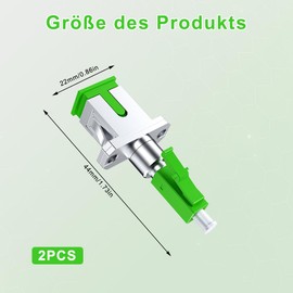 Editbar Pack of 2 Fibre Optic Adapter SC/APC Female to LC/APC Male, Singlemode - Low Insertion Loss, for Durable and Fast Fibre Optic Coupling, Compatible with Various Fibre Optic Devices