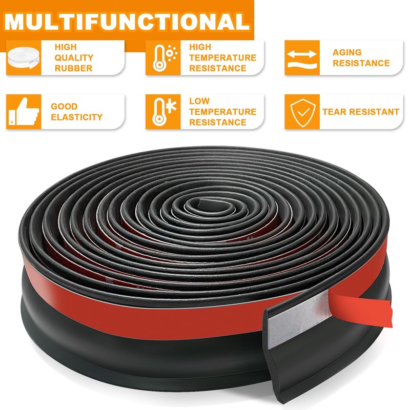 Universal Garage Door Threshold Seals Bottom Rubber Replacement, weatherproofing Garage